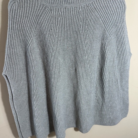 J. Jill gray neutral cotton blend Sweater Poncho/Wrap One Size Fits Most - Picture 5 of 5